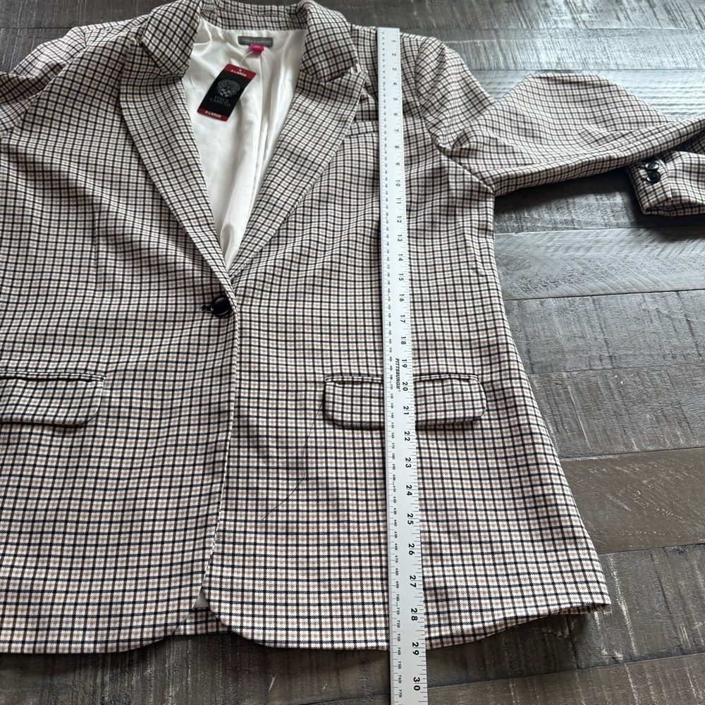 Vince Camuto Check Notched-Collar Single-Button Blazer Jacket XL V362948V NWT - Picture 10 of 14